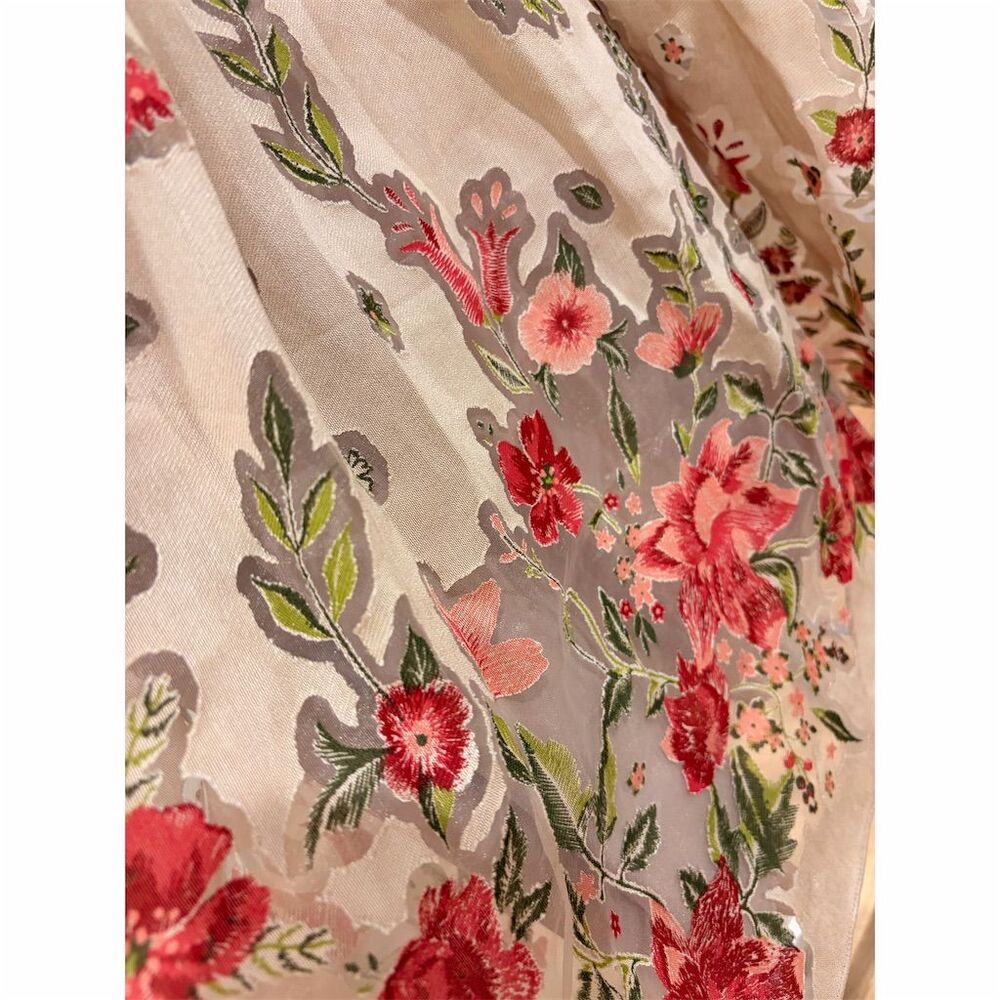 Storia Floral Embroidered Mini Dress - Cream and Pink - Picture 5 of 6